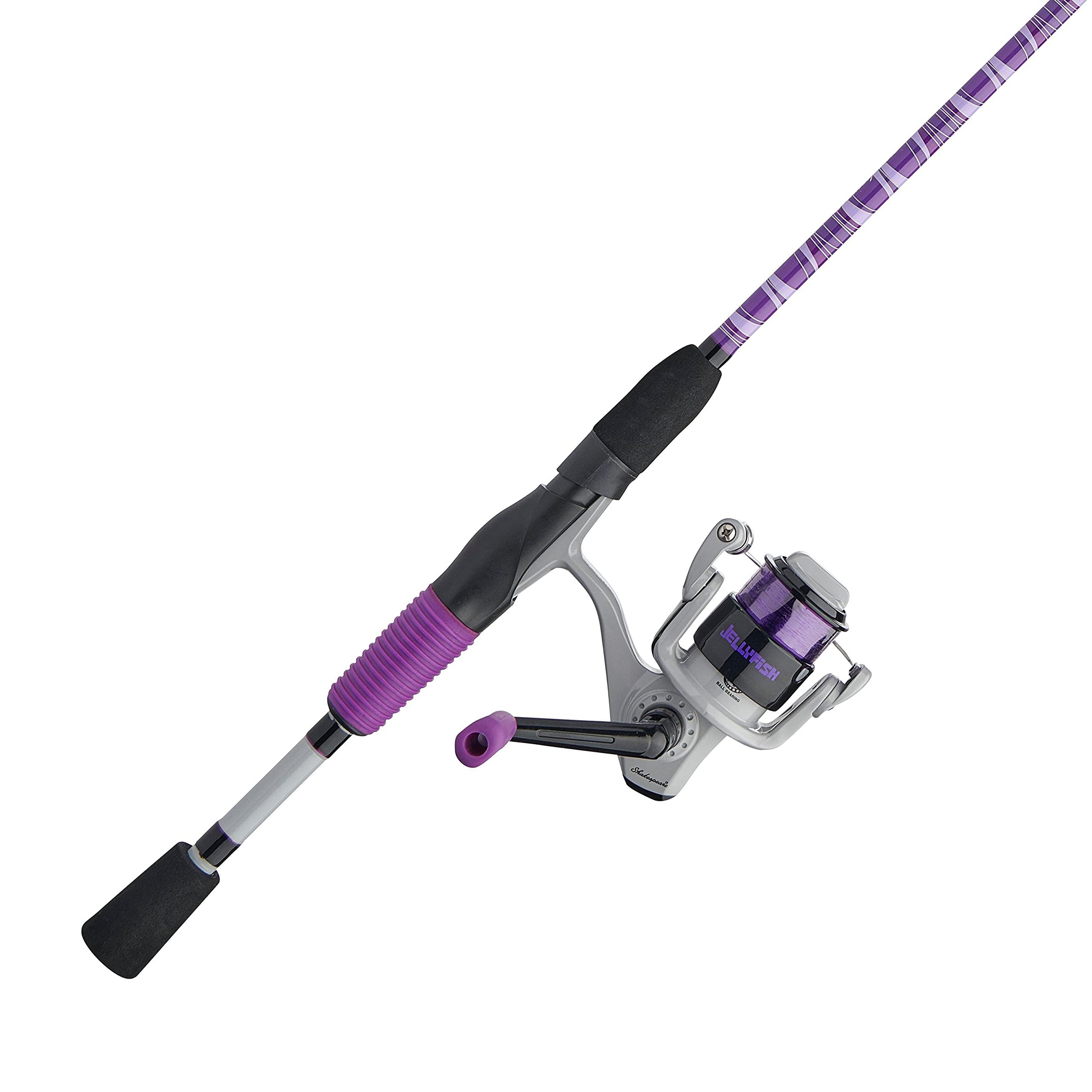 Shakespeare Jellyfish Spinning Reel And Fishing Rod Combo, Purple, 5'6'' - Medium - 2Pc