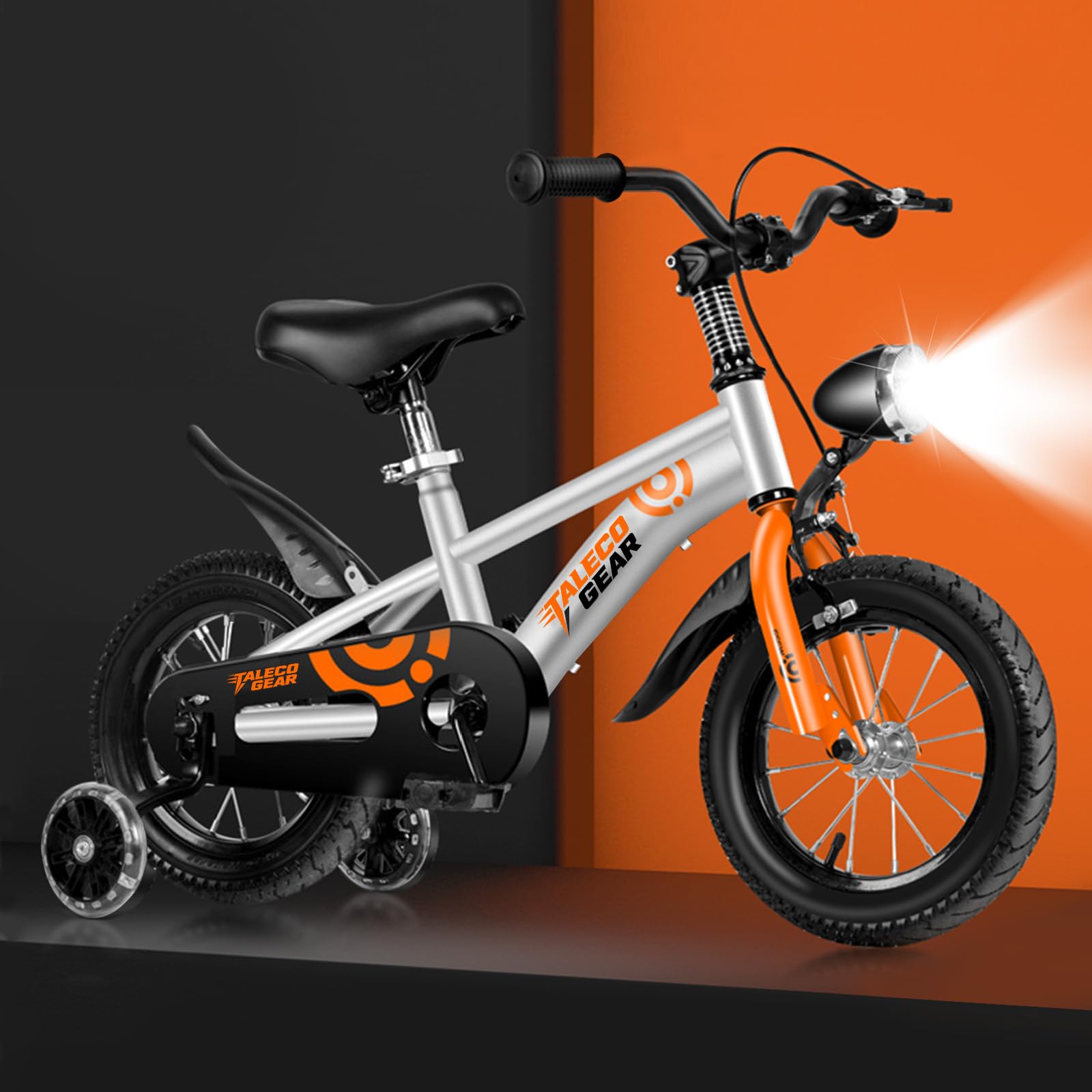 Kids Bike for Boys Girls, 12/14/16 Inch Bike with Training Wheels, Bicycle for Kids with Headlamp, Bike for Kids with Handbrake 