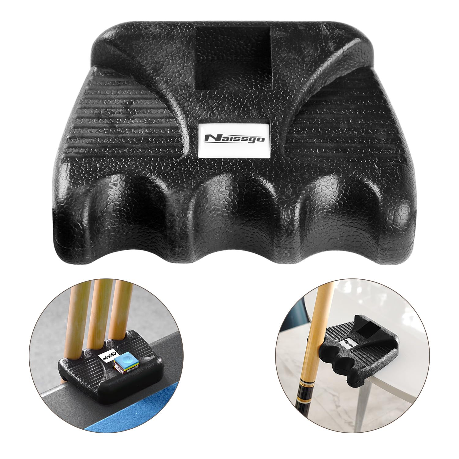 Naissgo Cue Rest Cue Stick Holder Pool Cue Holder (3-Holes)