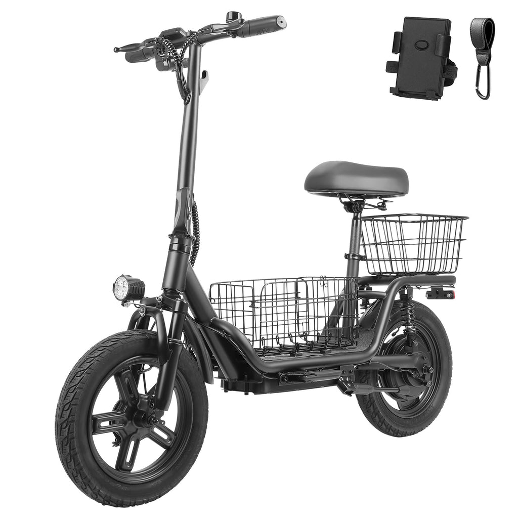Hoverfly Z6 14 Electric Scooter with Seat, 550W Peak Motor, 25-Miles Range, Speed up to 22MPH, Ample Storage for Pets & Cargo, F