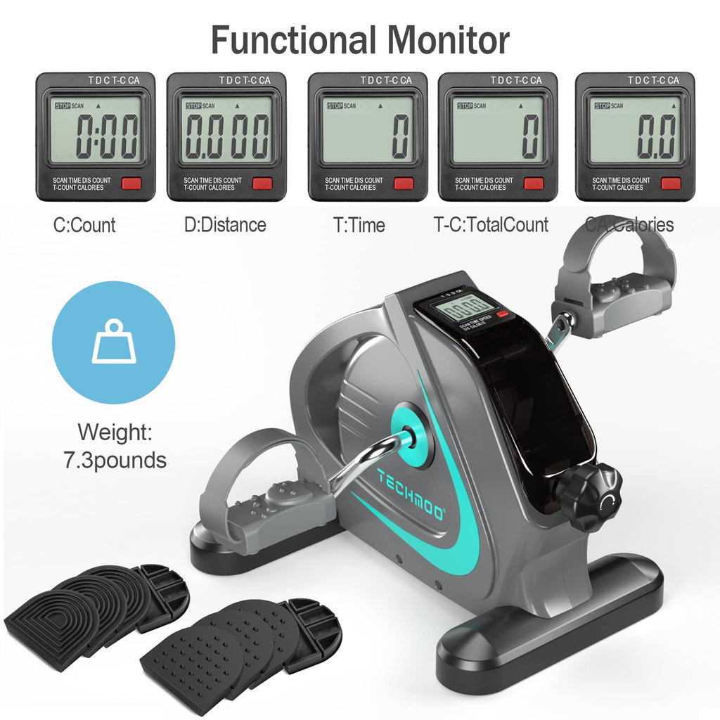 Under Desk Bike Pedal Exerciser Portable Mini Home Exercise Bike With 5Lbs Flywheel Sitting Peddler Exerciser For Seniors Legs A