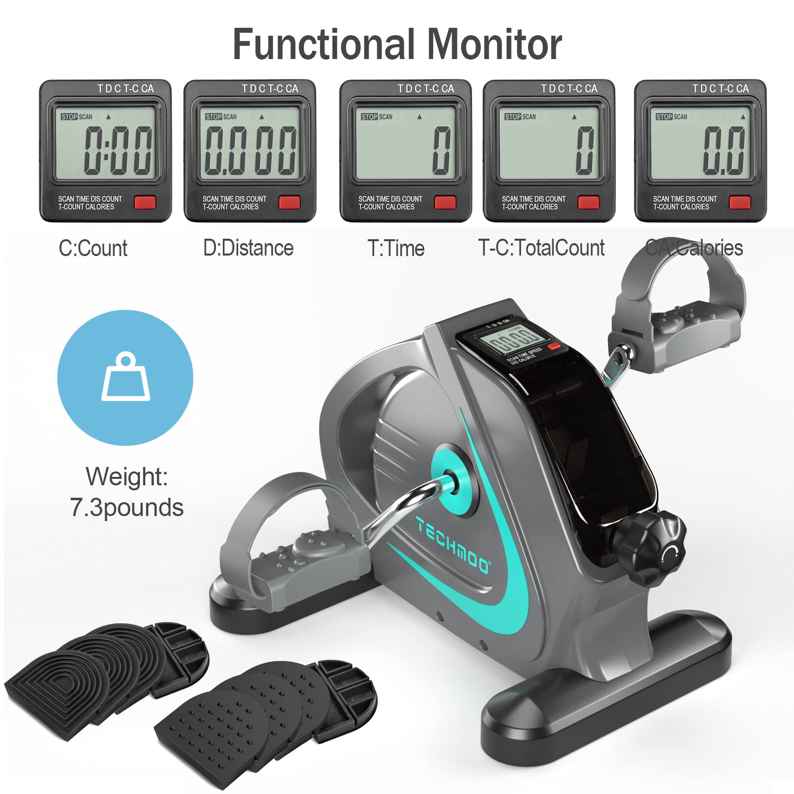 Under Desk Bike Pedal Exerciser Portable Mini Home Exercise Bike With 5Lbs Flywheel Sitting Peddler Exerciser For Seniors Legs A