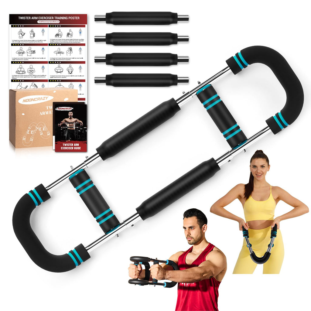 Twister Arm Trainer, 30-120 lbs Adjustable Twister Arm Chest Exerciser with 2/4 Spring & Poster for Men & Women, Detachable Powe