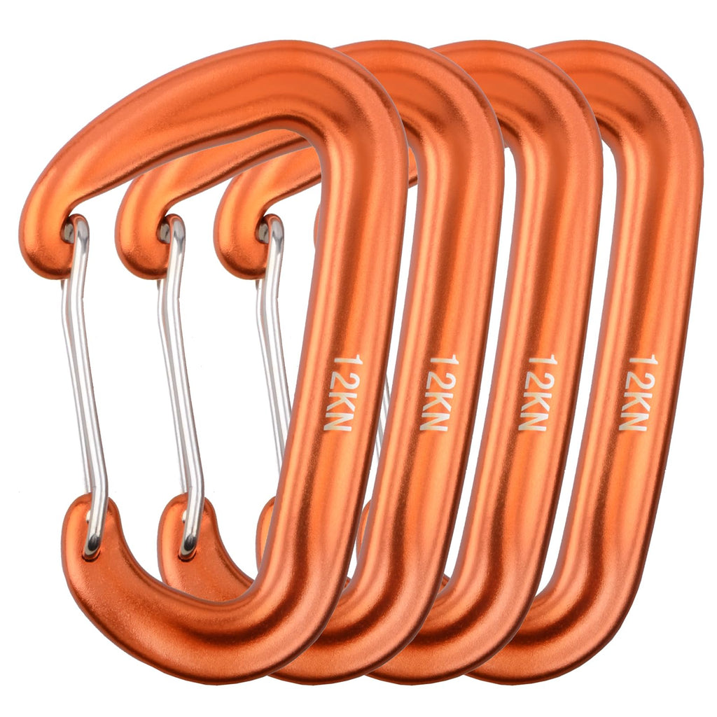 Triwonder Carabiner Clips Heavy Duty 12Kn Small Carabiners For Hammock Keys Dog Leash Harness Camping Hiking (12Kn Wire Gate - 4