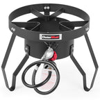 OuterMust Gas Stove Propane Burner with Regulator and Cast Iron Braided Holes (single) for Outdoor Cooking, Camping and Seafood 