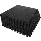 SUPERJARE 0.56 Thick 12 Pcs 48 Sq Ft Rubber Top Exercise Equipment Mats, High Density EVA Foam Mats with Rubber Top, Interlock