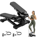 HOELLL Mini Stair Stepper with Resistance Bands for Exercise at Home, Portable Under Desk Twist Steppers for Office, Workout Equ
