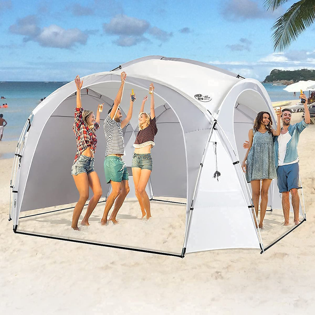 Unp Easy Beach Tent Pop Up Canopy Upf50+ Tent With Side Wall, Ground Pegs, And Stability Poles, Sun Shelter Rainproof, Waterproo