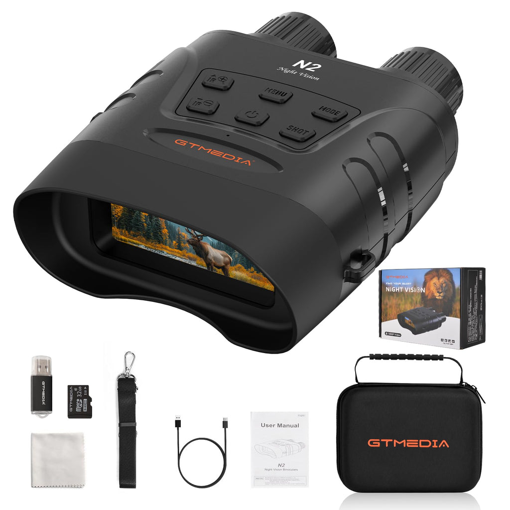 Night Vision Goggles,4K Infrared Night Vision Binoculars For Viewing In 100% Darkness With Hd Large Screen, 5X Digital Zoom & 7 