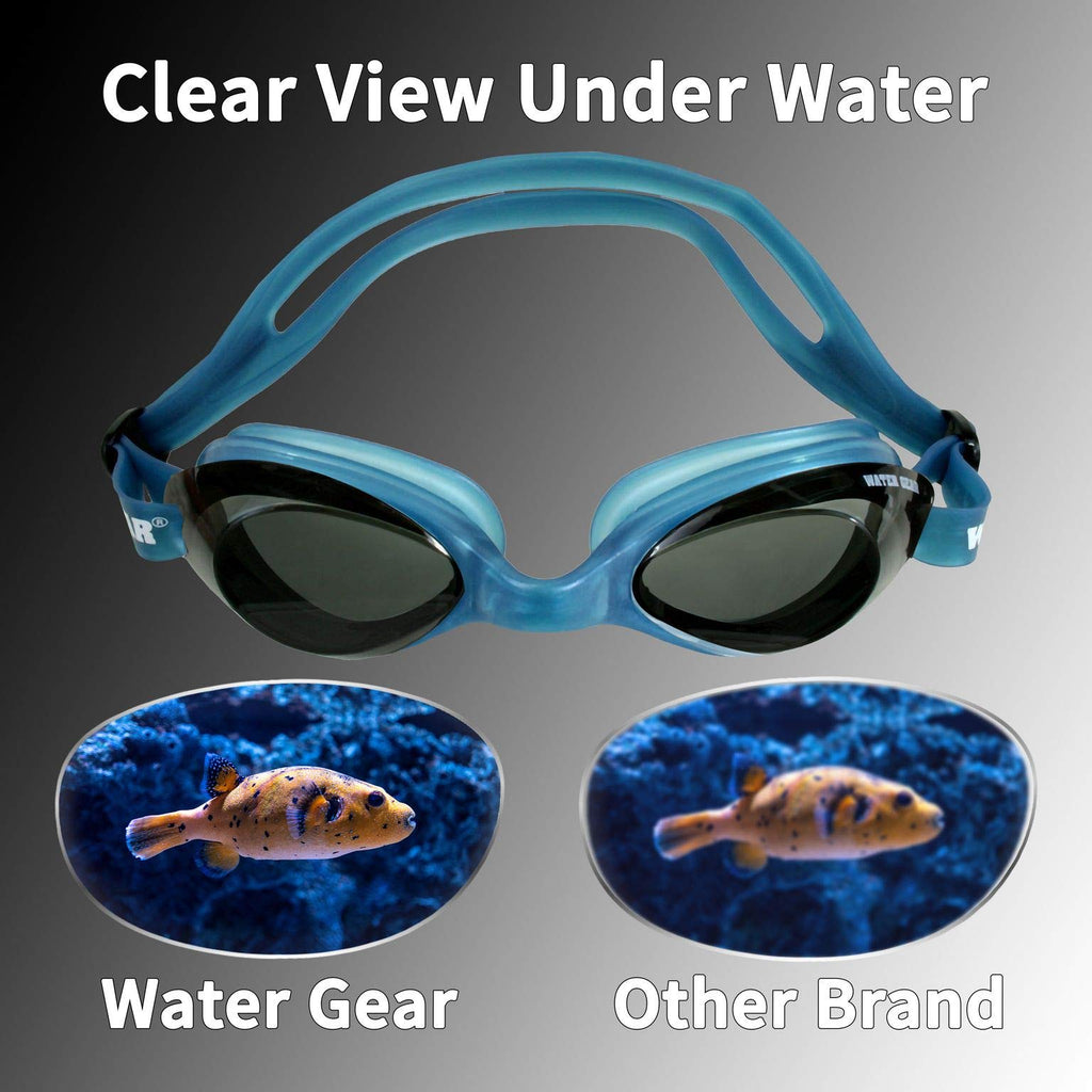 Water Gear Razor Anti-Fog Goggle (Smoke W/Blue Frame)