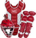 Rawlings | Players 3 Series Catchers Set | Baseball / Softball / T-Ball | Junior | Ages 9 & Under | Scarlet / White