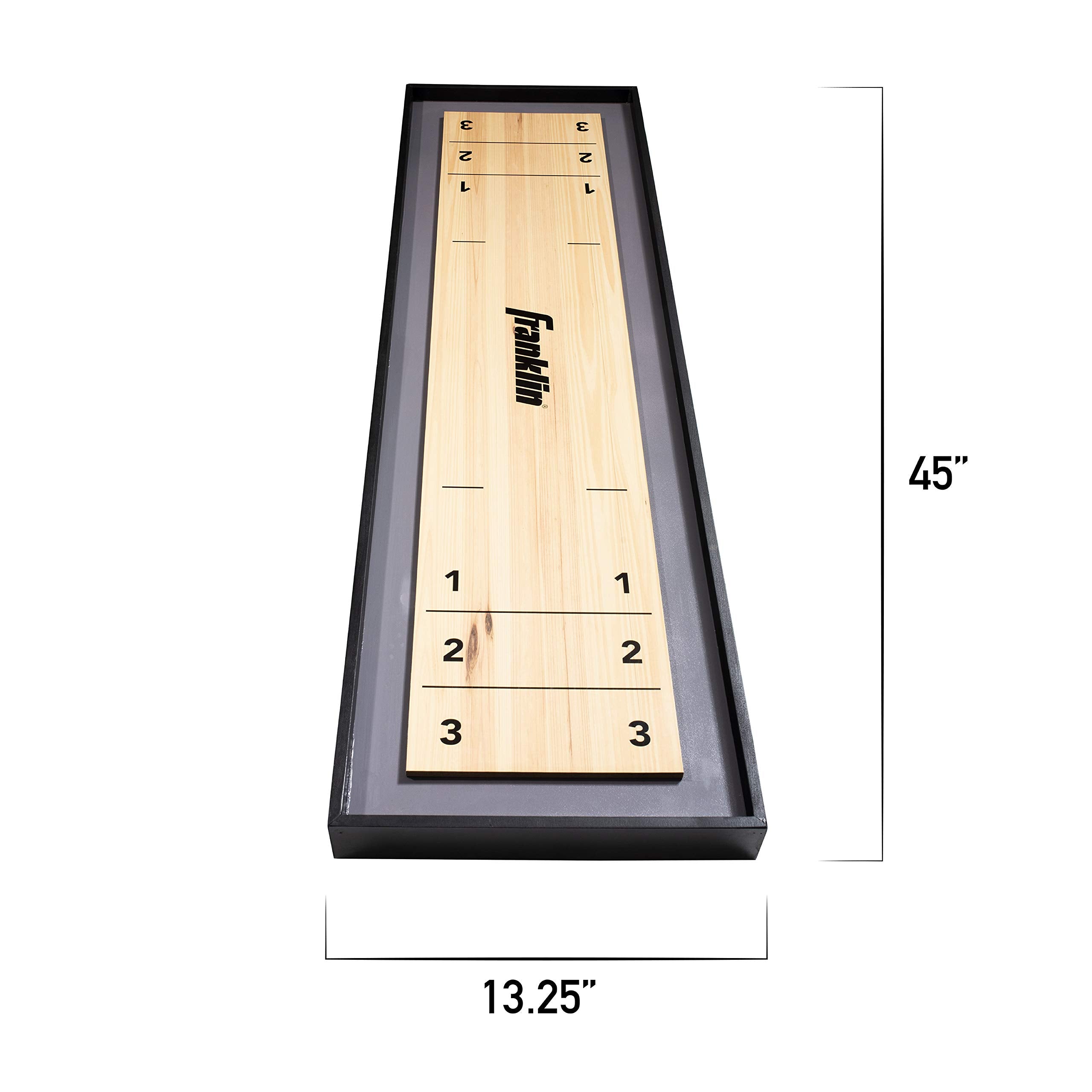 Franklin Sports 2-In-1 Shuffleboard Table And Curling Set - Portable Tabletop Set Includes 8 Rolling Mini Pucks - 45''