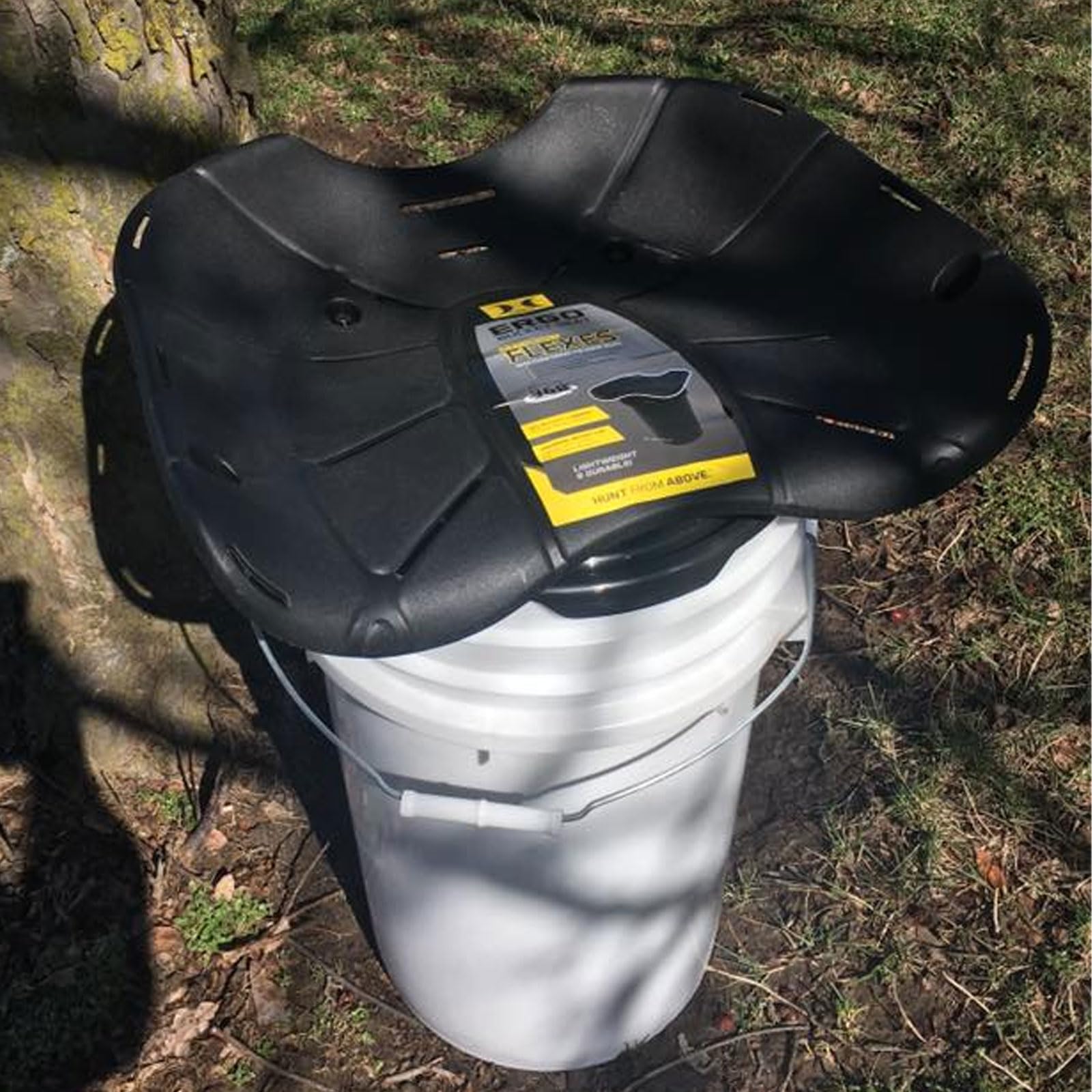 Hawk Ergo 360 Degree Bucket Top Seat - Silent Lightweight Comfortable Swiveling Portable Chair For Camping, Hunting, Fishing | E