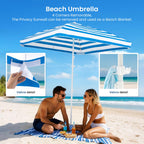 Grandekor Upgraded 6'  6' Pop Up Beach Canopy Tent For Family & Kids Upf 50+ Sun Shelter For Pool Camping With Sand Anchor Sidew