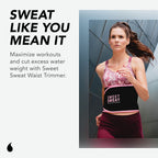Sweet Sweat Waist Trimmer For Women And Men - Sweat Band Waist Trainer Belt For High Intensity Training And Gym Workouts, 5 Adju