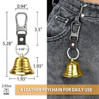 Nedfoss 2 Loud Bear Bell With Whistle Set For Hikers, 3 In 1 Hiking Gear Solid Brass Bear Bells With Silencer, Emergency Whistle
