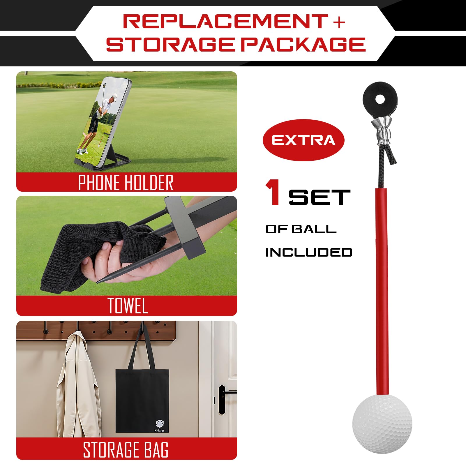 Kidzies Golf Swing Trainer Aid - Durable Iron Golf Practice Swing Groover & Hitting Training Aid - Golf Accessories For Any Leve