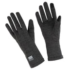 Meriwool Merino Wool Unisex Glove Liners For Use With Touch Screens In Charcoal Grey - Large