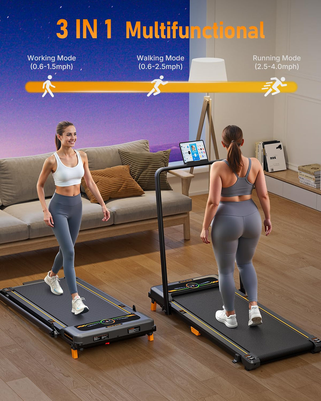 Walking Pad Treadmill, Walkwake 8% Incline Walking Pads, Compact Under Desk Treadmill For Home, 330Lb Capacity 2.5Hp Running Mac