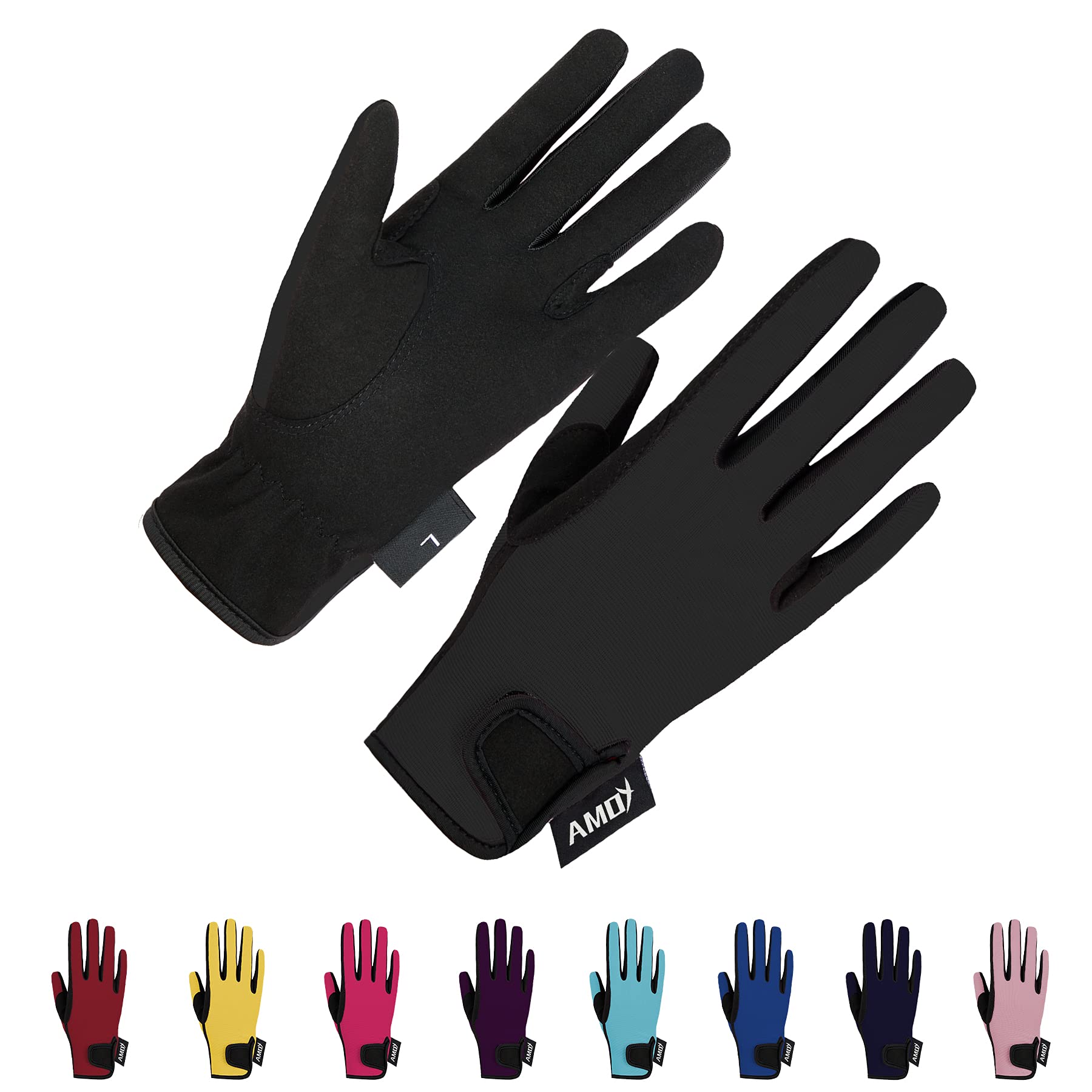 Amoy Kids Horse Riding Gloves Breathable Children Equestrian Horseback Anti-Slipping Boys & Girls Youth Outdoor Biking Cycling S