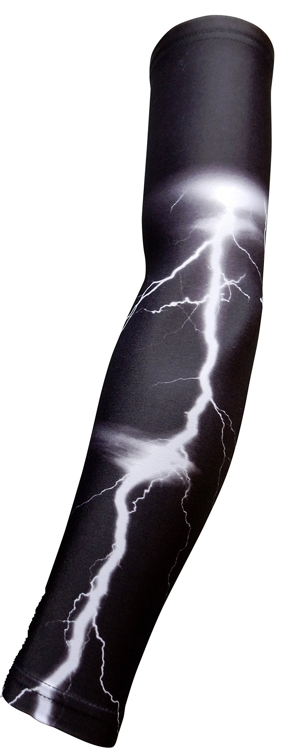 Sportsfarm New! - Black & White Lightning Moisture Wicking Compression Arm Sleeve (Small)