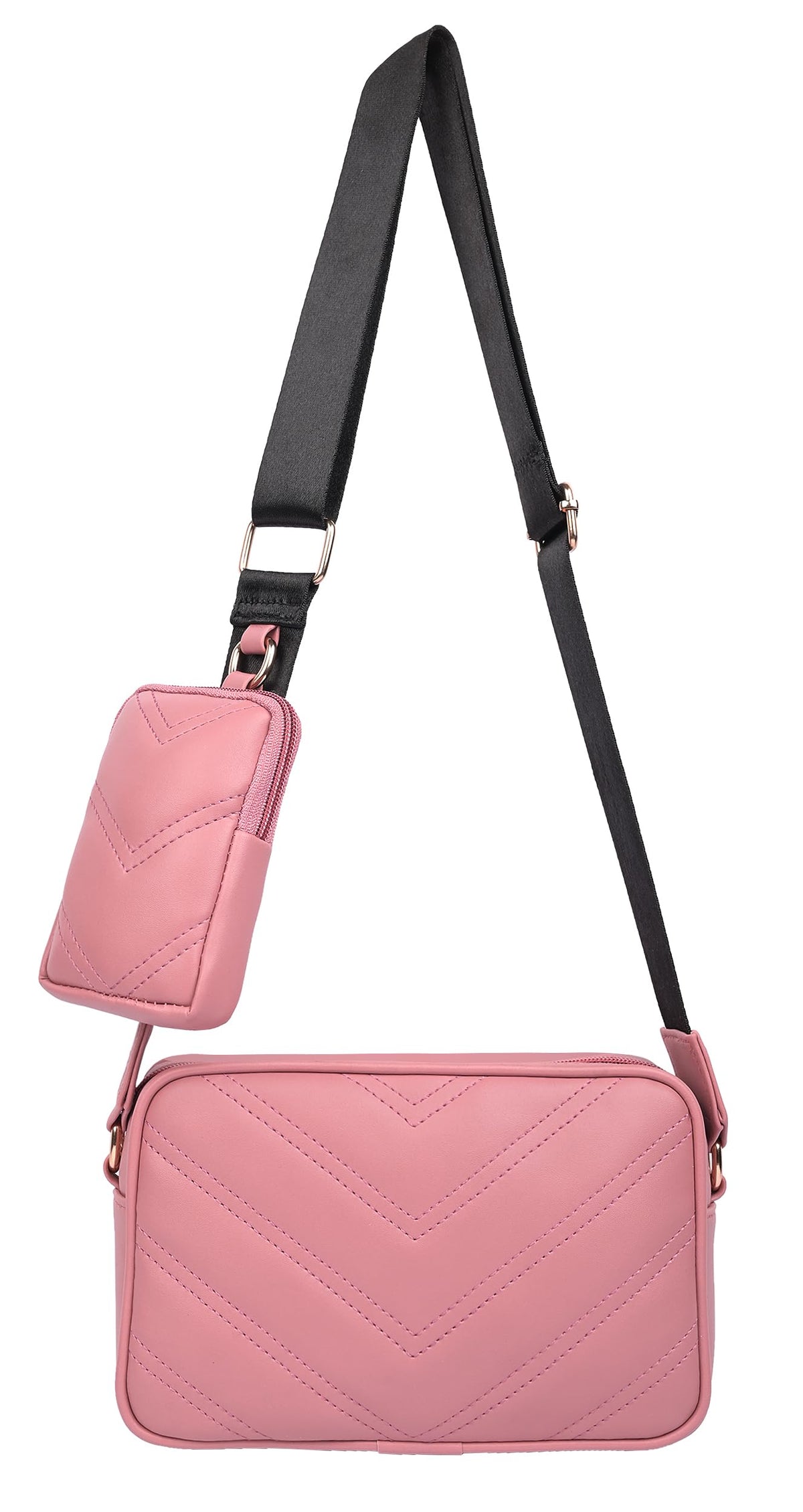 Adisa WomenS Girls Cross Body Sling Messenger Bag With Pouch (Sl8127_Pink)
