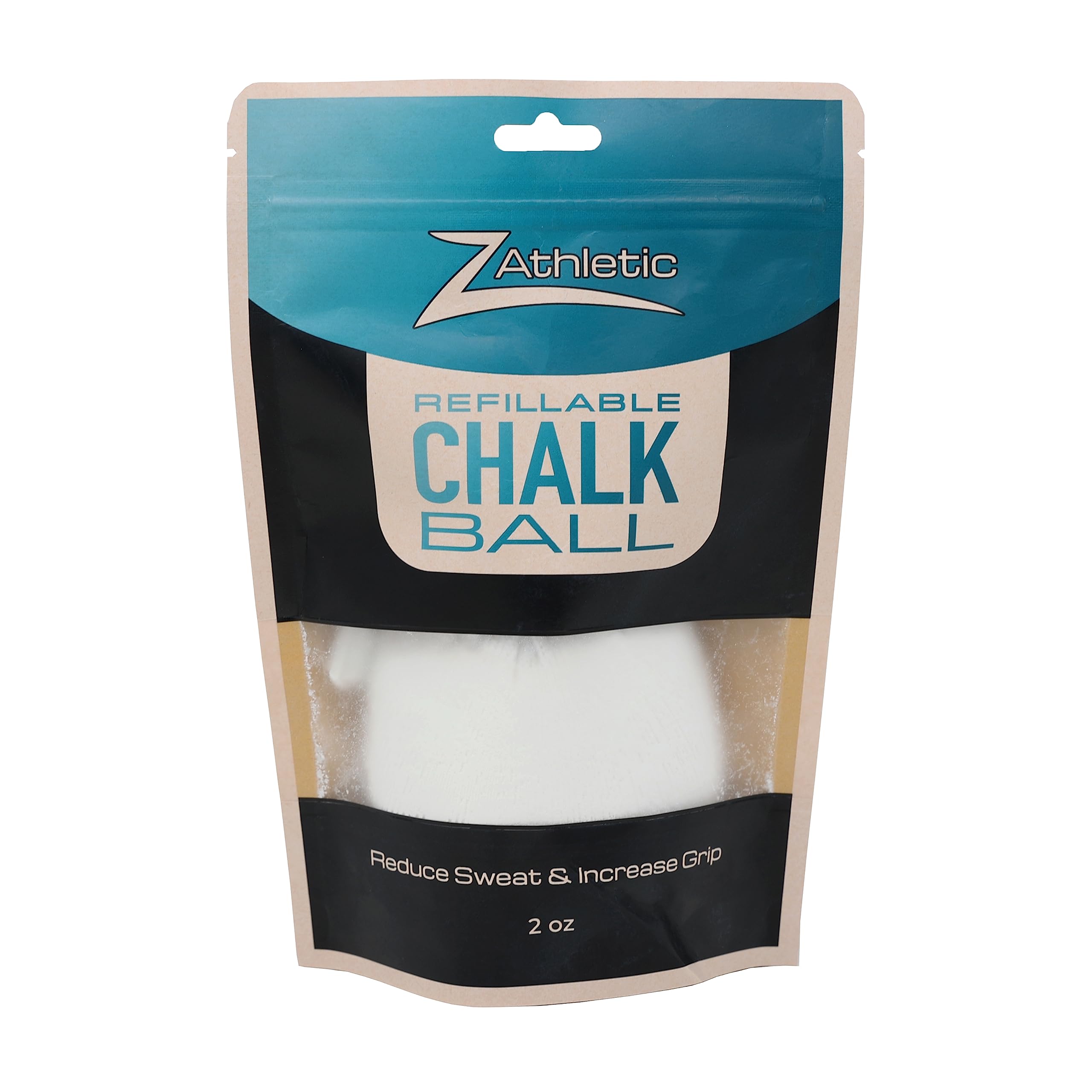 Z Athletic Gym Chalk Ball For Rock Climbing, Gymnastics, And Weightlifting, 2Oz Refillable Ball