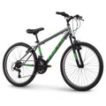 Huffy Stone Mountain Mens 24 Inch Mountain Bike, Charcoal Gloss Frame, 21-Speed Shimano Twist Shifting, Front Suspension, Comfor