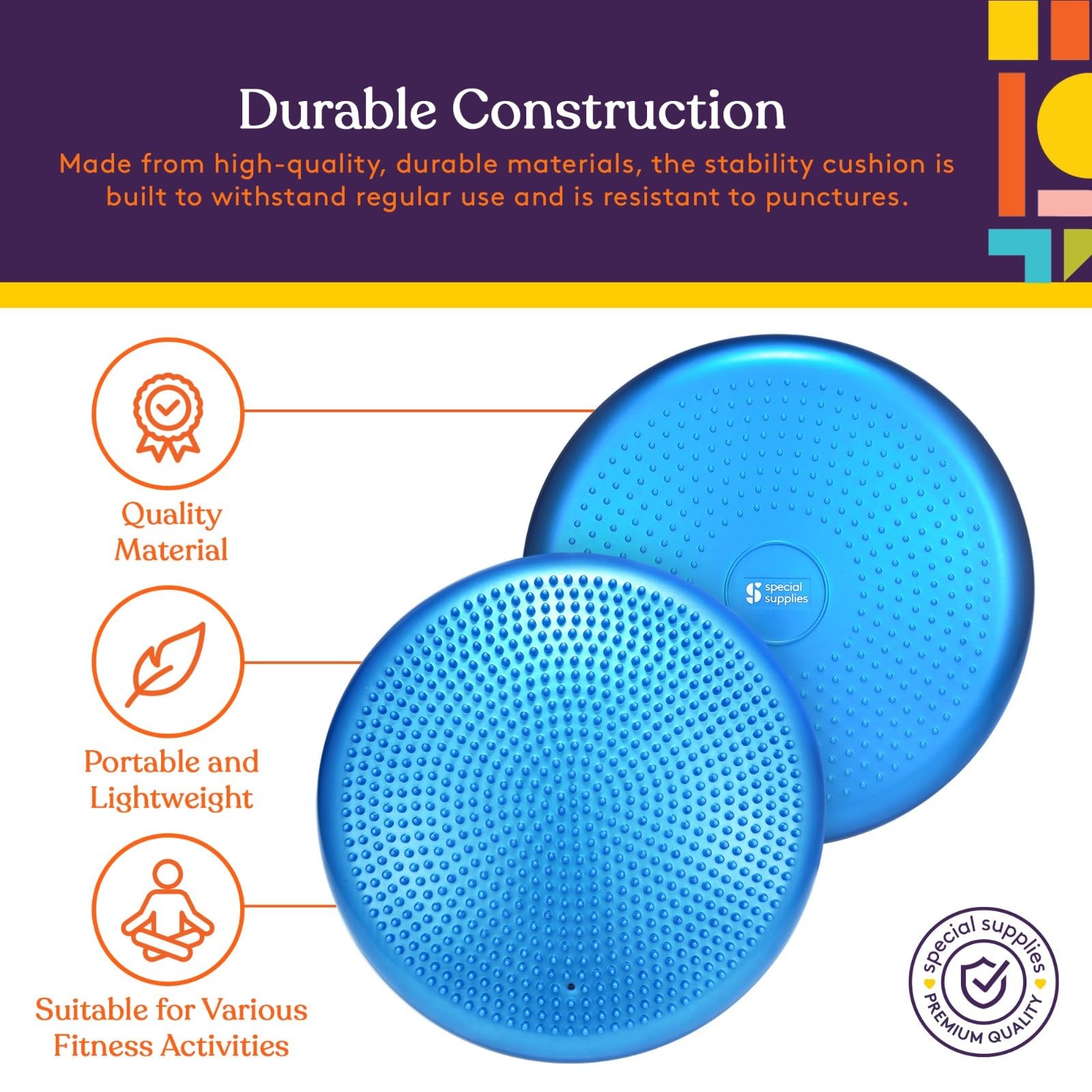 Special Supplies Stability Cushion Balance Pad For Core Strength Trainer And Flexibility, Tactile Sensory Disc For Standing Or S