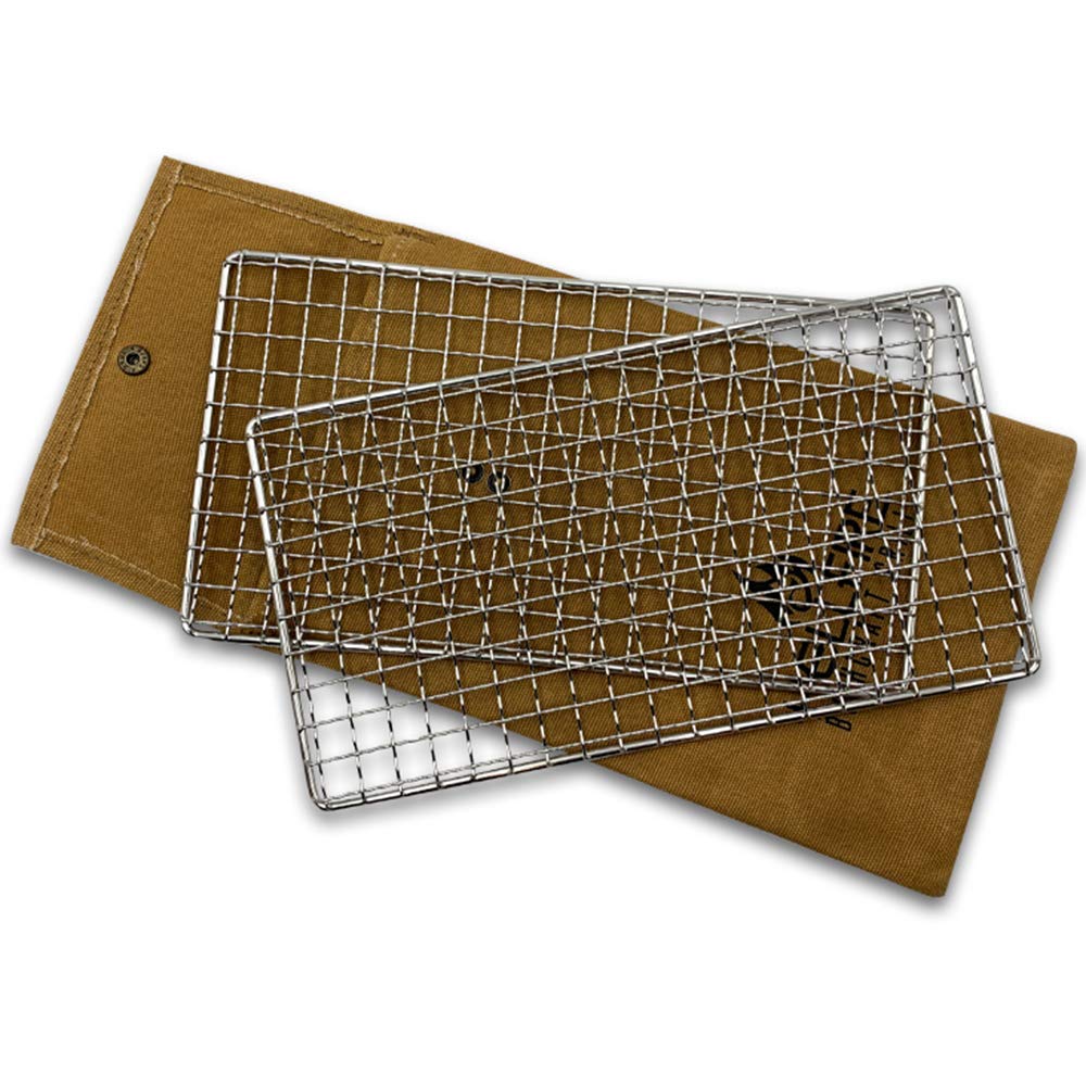 Hellfire Bushcraft Grill Stainless Steel Campfire Cooking Grate (2-Pack) Portable Camping Grate For Fire Cooking Bbq - Canvas Ca