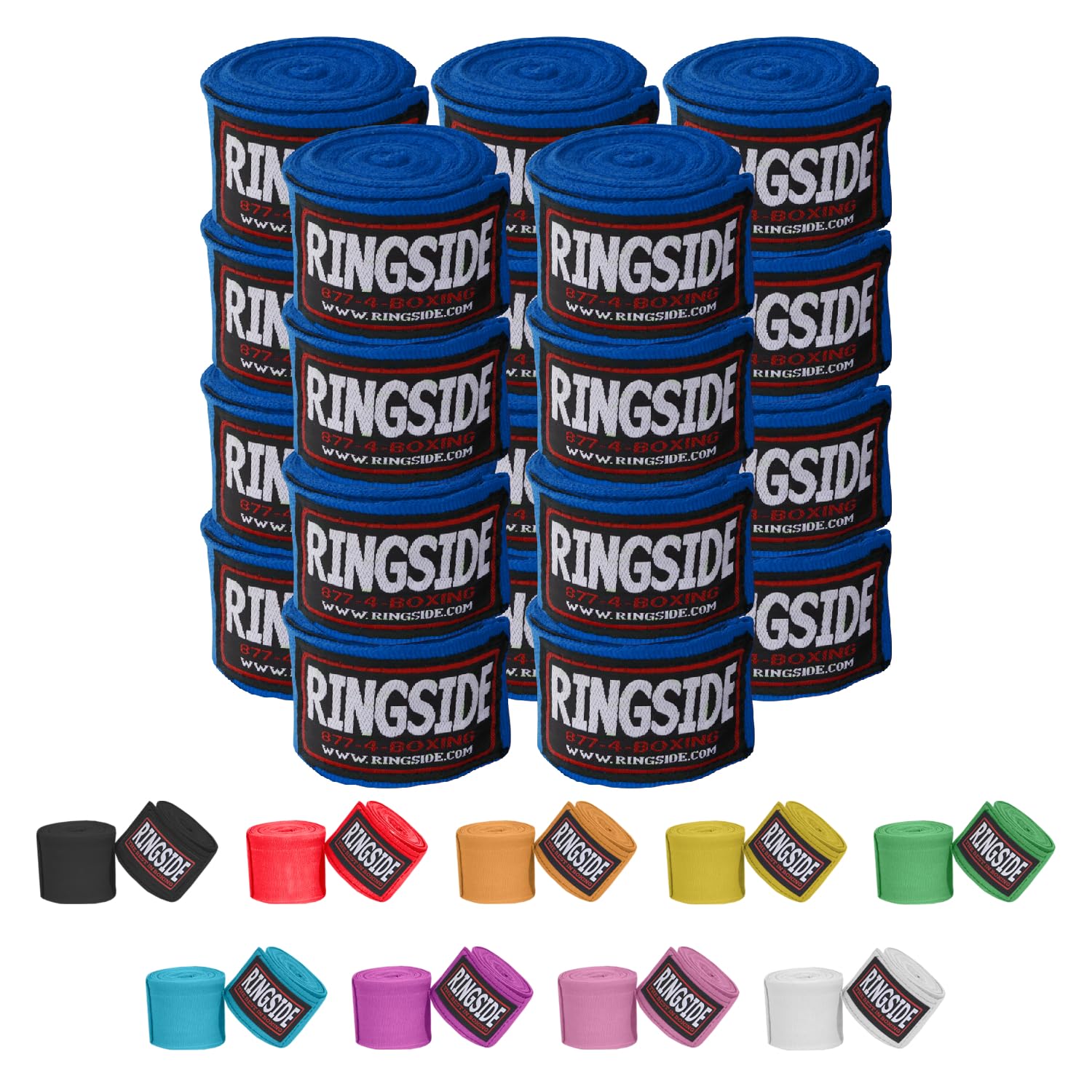 Ringside Mexican Style Boxing Hand Wraps (10 Pairs Pack) Blue, One Size