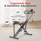 Sunny Health & Fitness Smart Upright Row-N-Ride Exerciser, Squat Assist Trainer for Glutes Workout with Adjustable Resistance, E