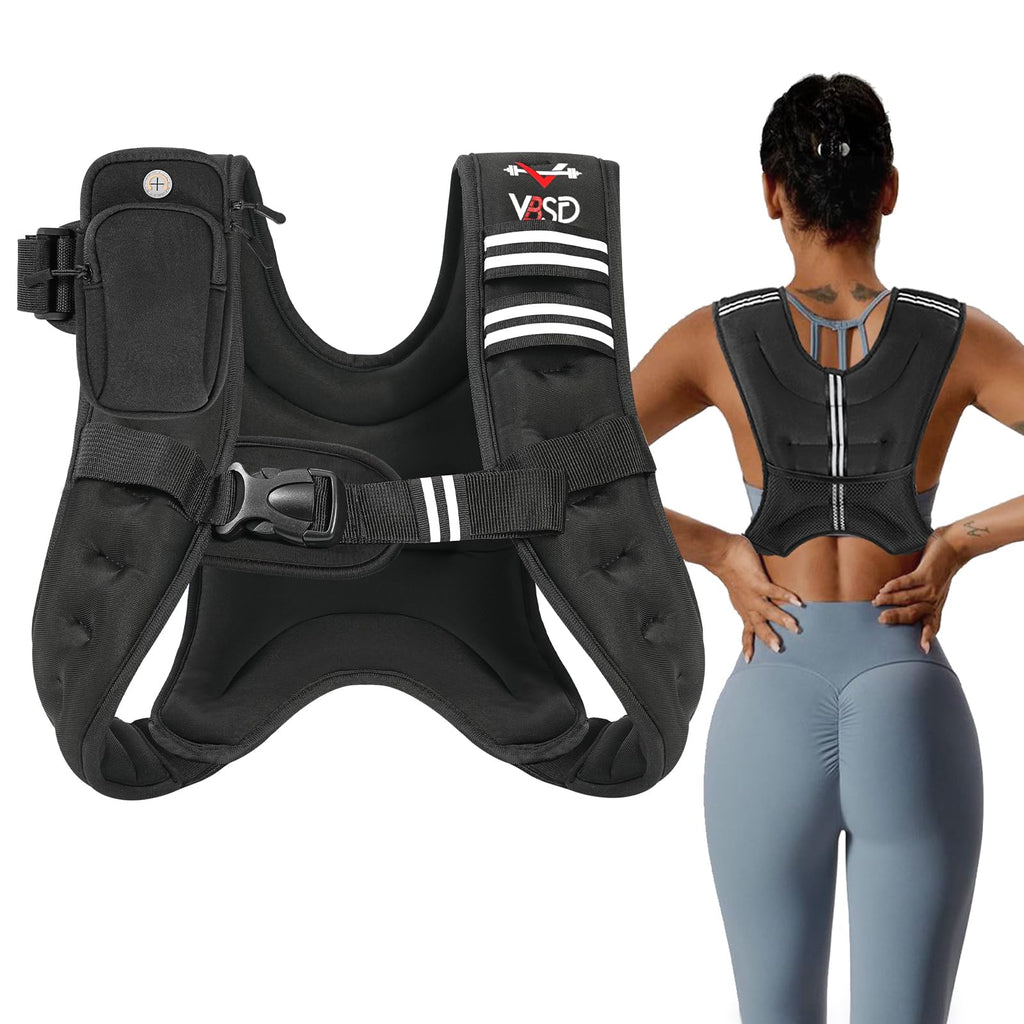 Vbsd Weighted Vest For Women Men, 12Lb Weight Vest With Reflective Stripe, Body Weight Vests Adjustable For Strength Training, R