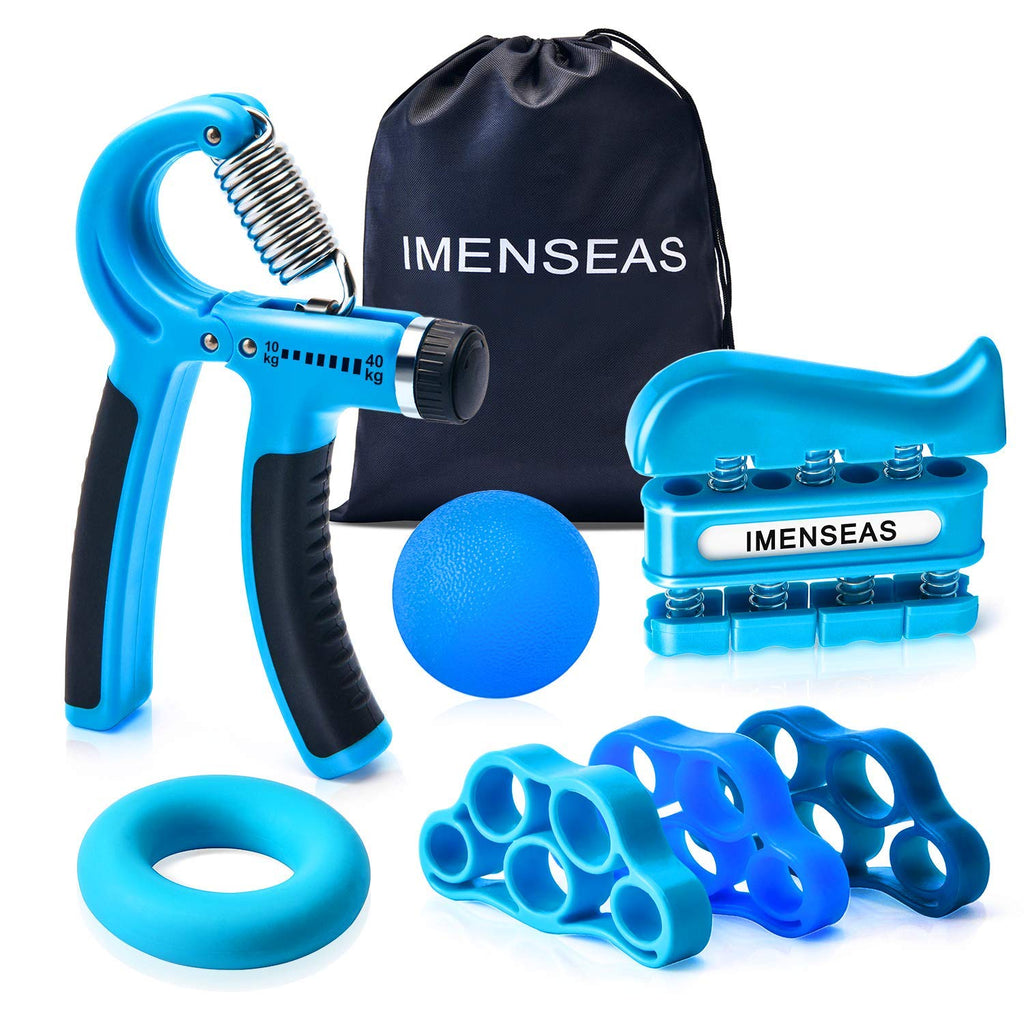 Imenseas Hand Grip Strengthener 7 Pack Adjustable Hand Gripper Finger Stretcher Resistance Extensor Bands Finger Exerciser Grip 