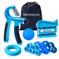 Imenseas Hand Grip Strengthener 7 Pack Adjustable Hand Gripper Finger Stretcher Resistance Extensor Bands Finger Exerciser Grip 