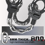 Mezelon Electric Scooter Lock, 8Mm Chain Lock Bike Locks Heavy Duty Anti Theft With 3 Keys For E-Bike/Electric Scooters
