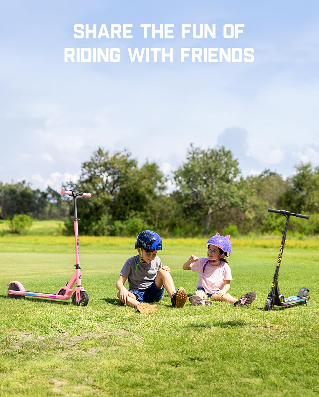 FanttikRide C9 Pro Kids Electric Scooter Ages 8-12, Colorful Rainbow Lights, E-Scooter for Kids 3.9-5.2 ft, 132 lbs, 5 Miles Ran