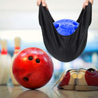 Coitek Bowling Seesaw Bag 2 Pack, Bowling Polisher Bag Carrier Ball Cleaner Holder Bag Bowling Cleaner Towel(Black)