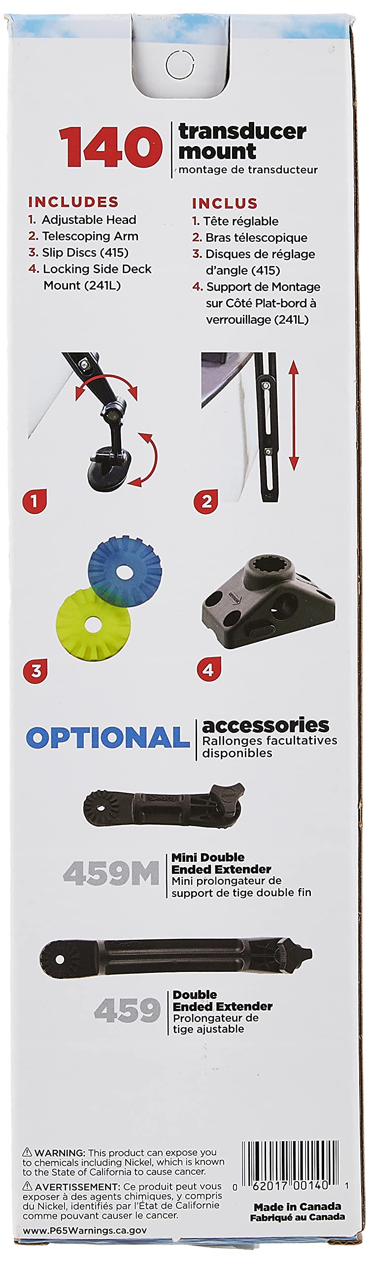 Scotty #140 Kayak/Sup Transducer Mounting Arm, Slip Disks Included, Fits All Scotty Post Mounts,Black