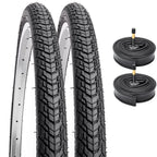 2-Pack 700C Road Bike Tires 700 X 35C (35-622) Plus 2 Pack 700C Bike Tubes 700X35/43C Av48Mm Schrader Valve With 2 Rim Strips Co