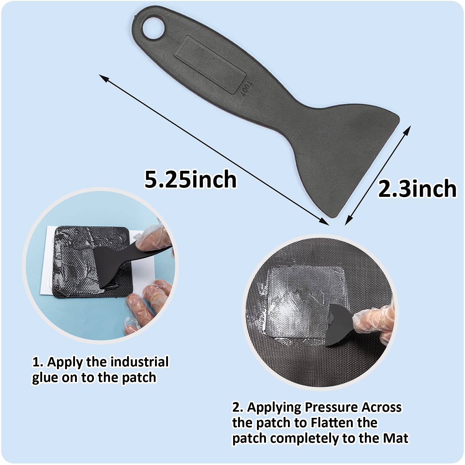 Trampoline Patch Repair Kit 4''X 4'' Square On Patches | Repair Trampoline Mat Tear Or Hole In A Trampoline Mat(2 Piece)