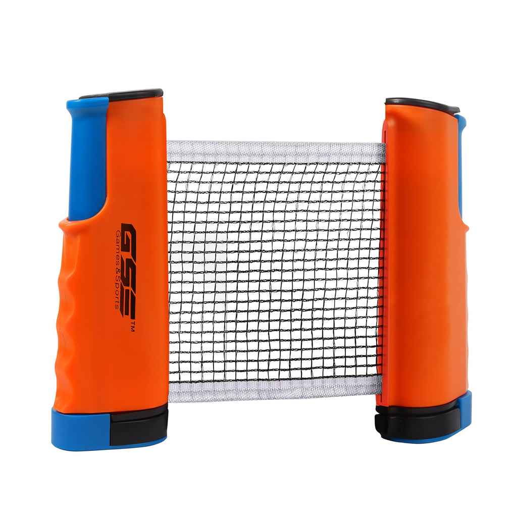 Adjustable Retractable Ping Pong Net  Post Portable Table Tennis Net  Clamps Replacement Ping Pong Net For Any Tables (Orange)