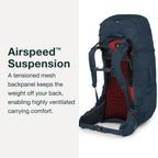 Osprey Farpoint Trek 75L Mens Travel Backpack, Muted Space Blue, One Size
