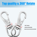 Mixiflor Stainless Steel Swivel Snap Hooks, 8 Pack (3.5 Inch) Heavy Duty Swivel Eye Snap Hook, Diving Clips Spring Hooks For Bir