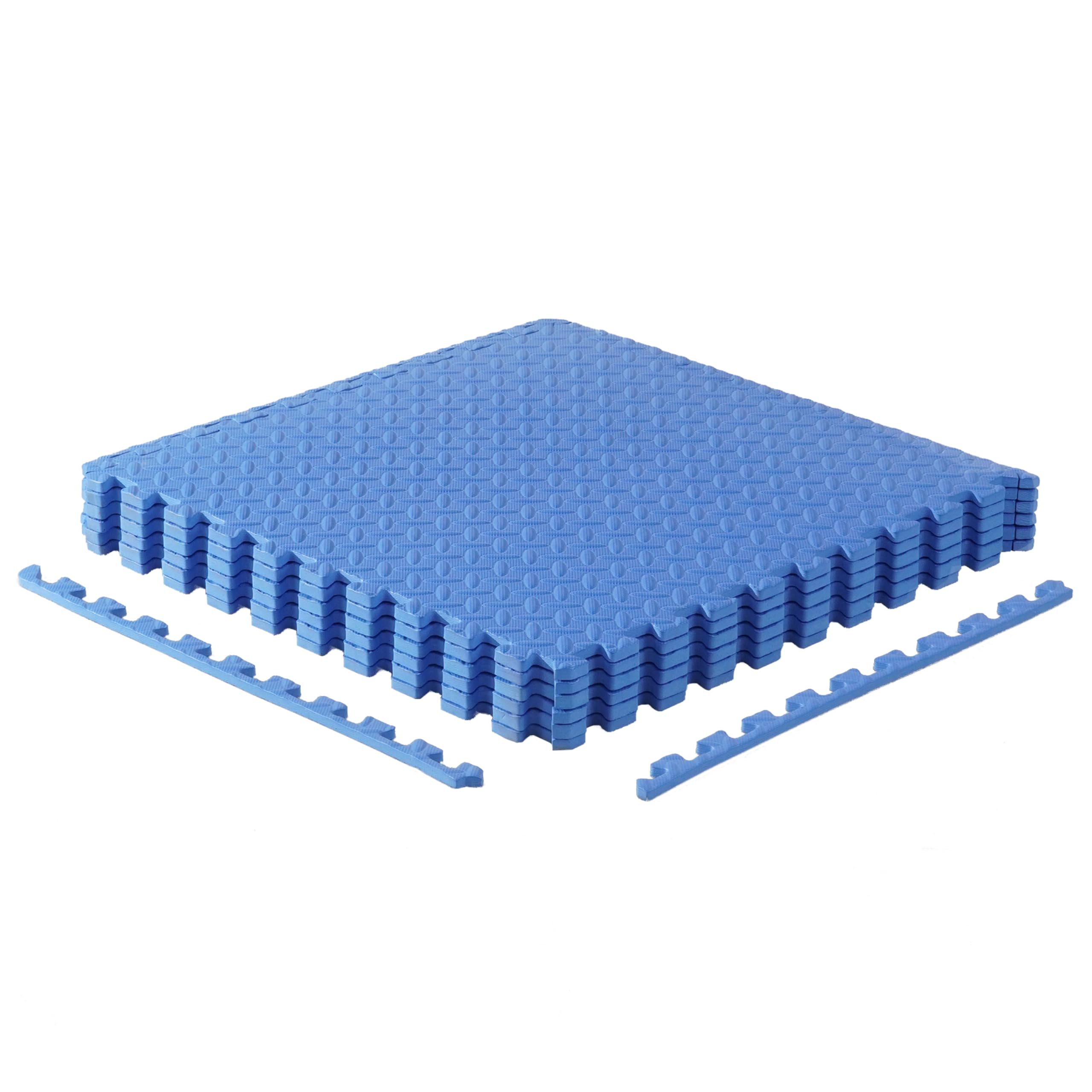 Cap Barbell 1/2-Inch Interlocking Eva Foam Exercise Puzzle Mats - 1 Pack | 24'' X 24'' X 1/2'' | Diamond Pattern - Blue