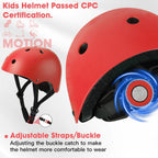 Toddler Kids Bike Helmet Set - Adjustable Cycling Helmet with Knee, Elbow Pads & Wrist Guards Sport Protective Gear Little Kid