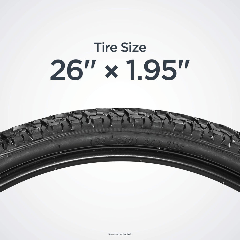 Schwinn Replacement Bike Tire, 26'' X 1.95'' All-Terrain Mountain Bike Tire, Wide & Blocky Knobs, Puncture Guard, Fits Internal