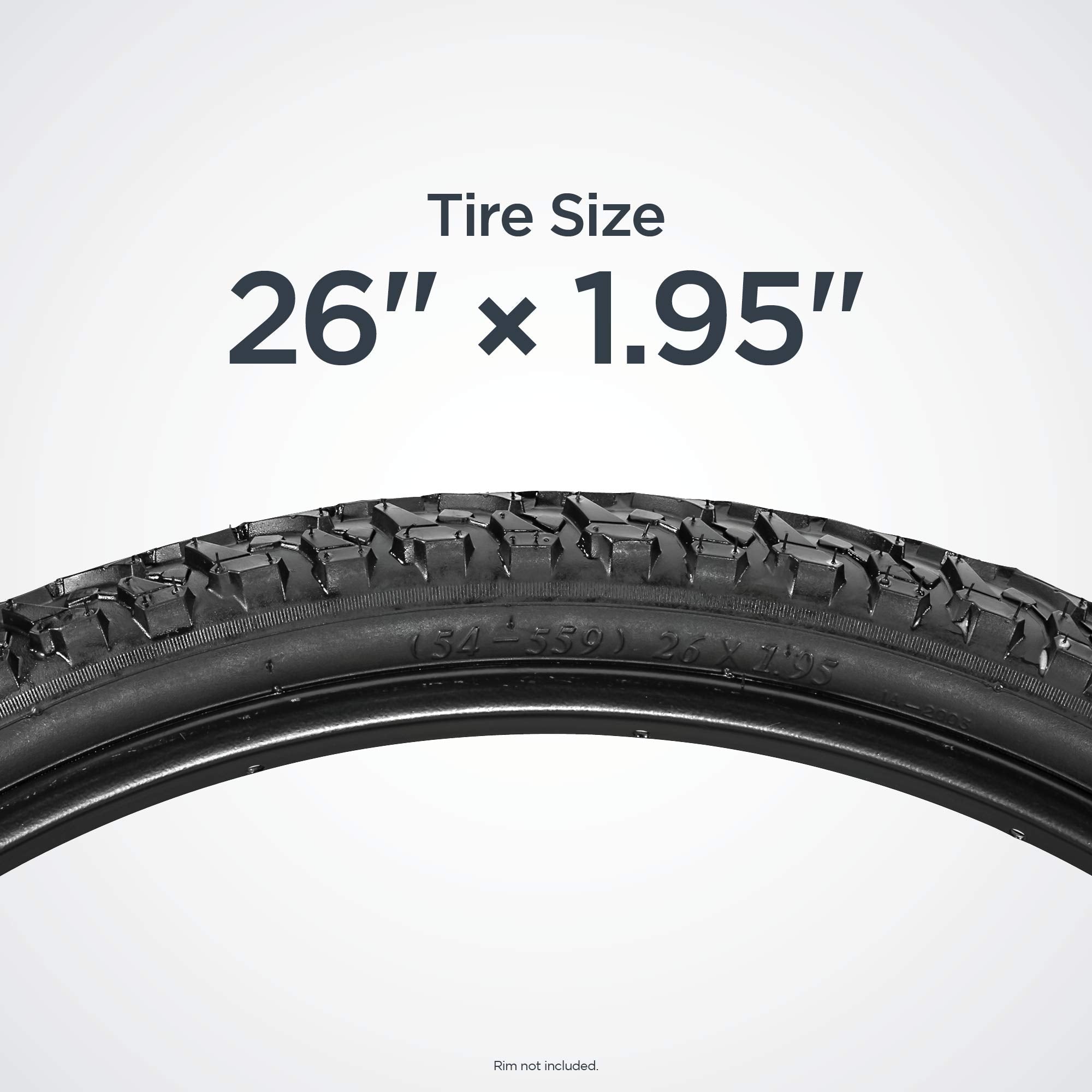 Schwinn Replacement Bike Tire, 26'' X 1.95'' All-Terrain Mountain Bike Tire, Wide & Blocky Knobs, Puncture Guard, Fits Internal