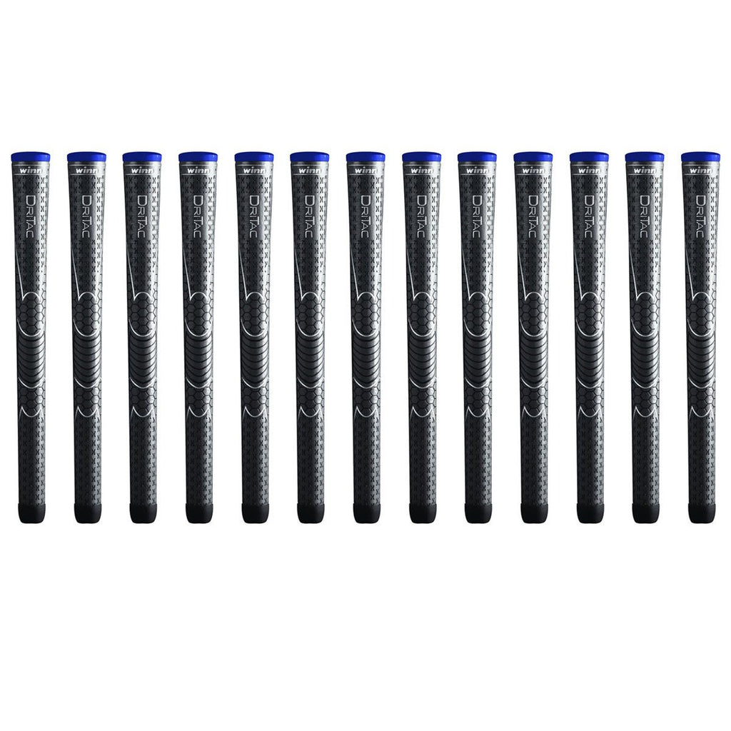 Winn Dri-Tac Midsize (+1/16 Inch) Dark Gray 13 Piece Golf Grip Bundle (