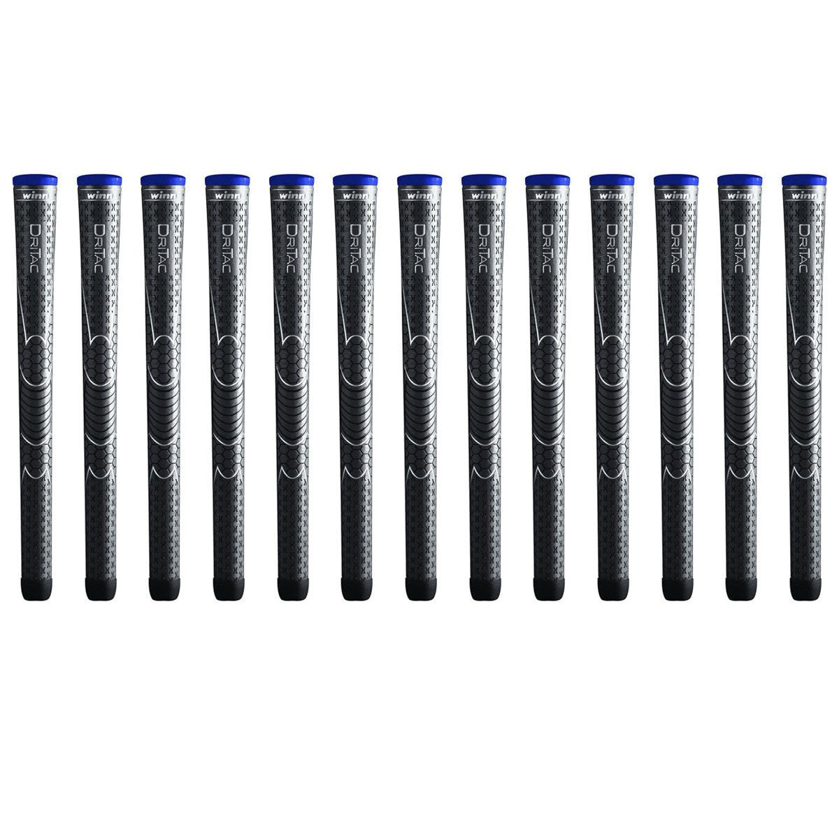Winn Dri-Tac Midsize (+1/16 Inch) Dark Gray 13 Piece Golf Grip Bundle (